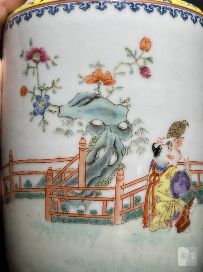 民国 粉彩婴戏纹盖瓶 - 图9